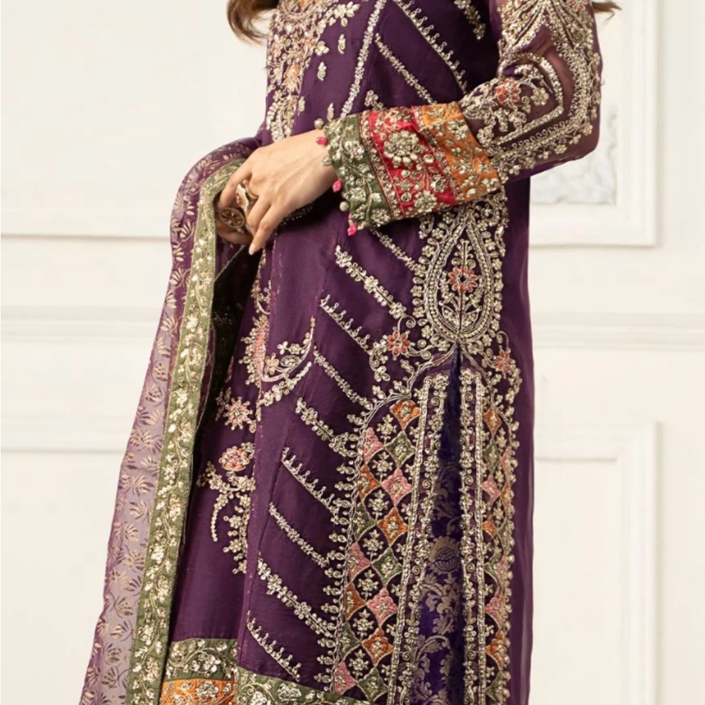 Purple Embroidered Wedding Dress - Picture 2 of 7